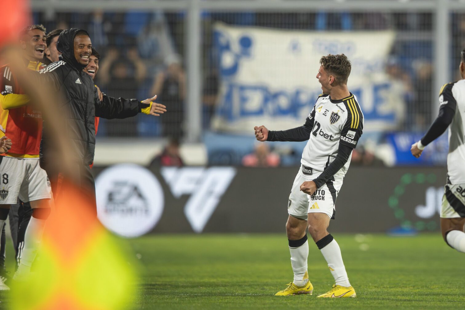 Natanael comemora gol pelo Atlético diante do Godoy Cruz - (foto: Pedro Souza/Atlético)