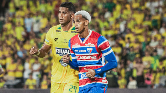Dylan Borrero, atacante do Fortaleza, em ação na Libertadores (foto: Mateus Lotif/Fortaleza)