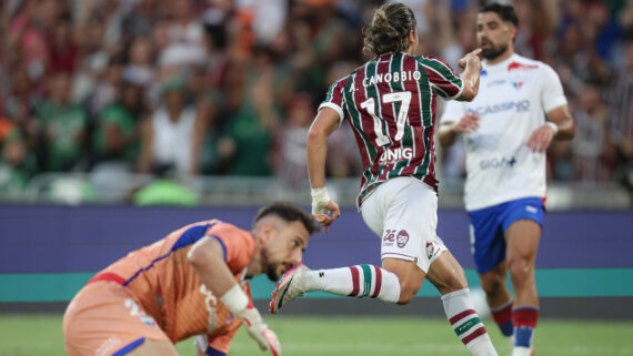 Canobbio comemora gol do Fluminense sobre o Fortaleza (foto: MARCELO GONÇALVES / FLUMINENSE F.C)