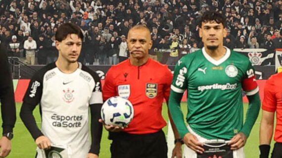 Jogadores de Corinthians e Palmeiras antes de jogo pela Copa do Brasil (foto: Cesar Greco/Palmeiras)
