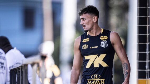 Jogador Diego Pituca em CT do Santos (foto: Raul Baretta/Santos FC)