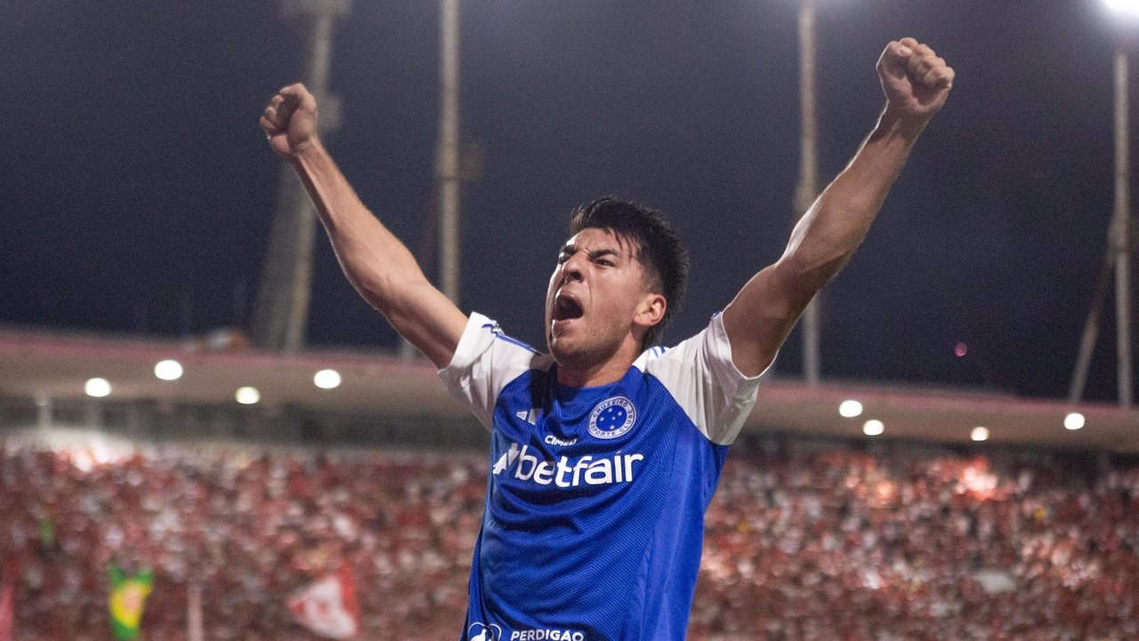 Lucas Villalba celebrando gol pelo Cruzeiro (foto: Rafael Vieira/Cruzeiro)