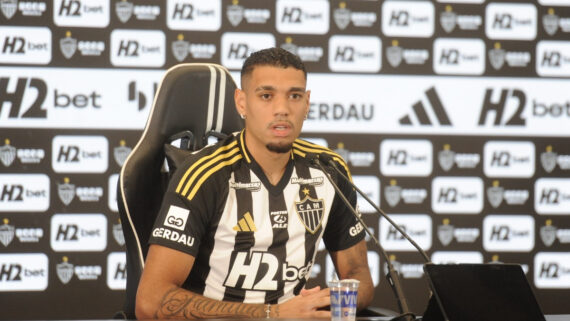 Ruan durante apresentação no Atlético (foto: Alexandre Guzanshe/EM/DA.Press)