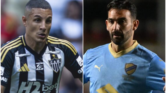 Arana e Cauteruccio vão medir forças em Atlético x Bolívar (foto: Aizar RALDES / AFP)