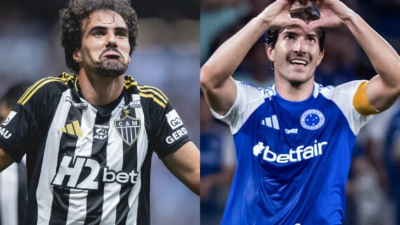 Igor Gomes, meio-campista do Atlético, e Lucas Silva, volante do Cruzeiro (foto: Pedro Souza/Atlético e Gustavo Aleixo/Cruzeiro)