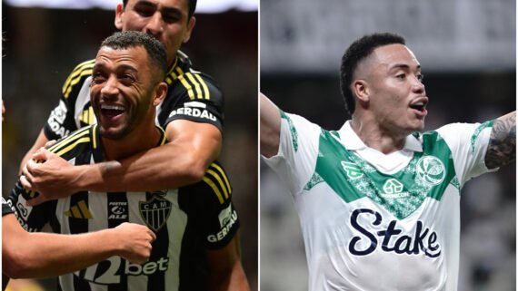 Vitor Hugo (esquerda), do Atlético, e Luis Mandaca (direita), do Juventude (foto: Montagem com imagens de Leandro Couri/EM/D.A. Press e Fernando Alves/Juventude)