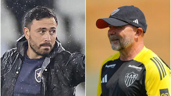 Davide Ancelotti e Jorge Sampaoli vão 'medir forças' em Botafogo x Atlético (foto: Vítor Silva/Botafogo e Paulo Henrique França/Atlético)