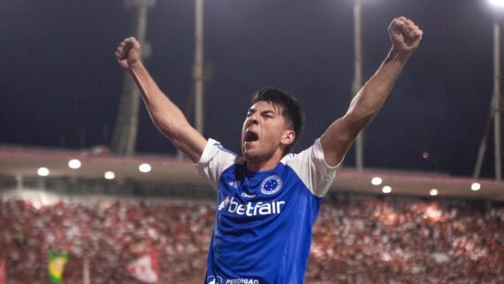 Lucas Villalba celebrando gol pelo Cruzeiro (foto: Rafael Vieira/Cruzeiro)