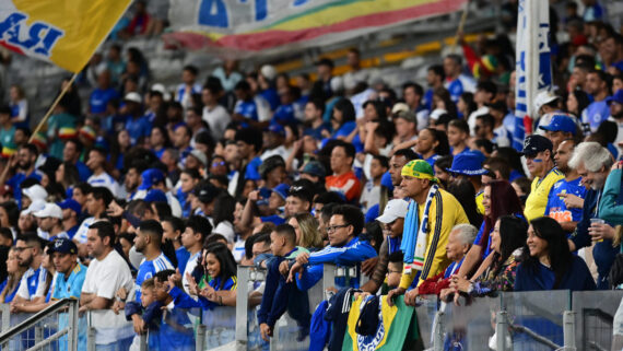 Torcida do Cruzeiro na arquibancada do Mineirão (foto: Leandro Couri/EM/D.A. Press)
