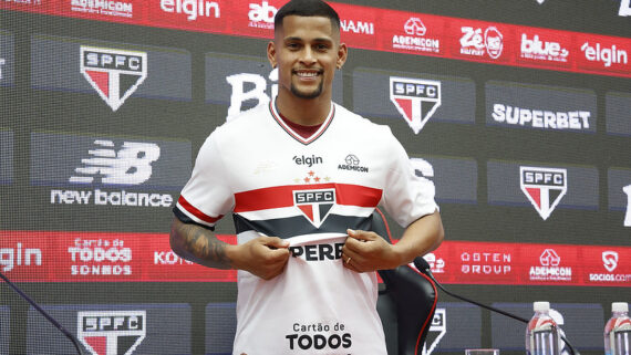 Mailton apresentado pelo São Paulo (foto: Rubens Chiri/São Paulo)