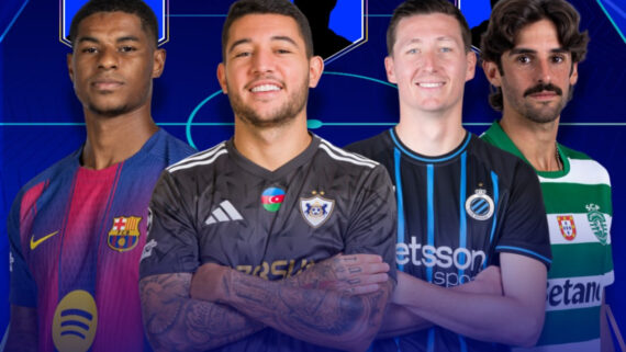 Rashford, Pedro Bicalho, Vanaken e Trincão: quatro dos onze jogadores do time ideal da primeira rodada da Champions (foto: Divulgação/Champions)