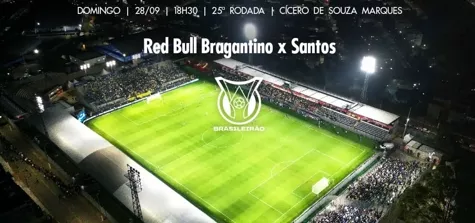 Ingressos à venda para Red Bull Bragantino x Santos no Brasileirão
