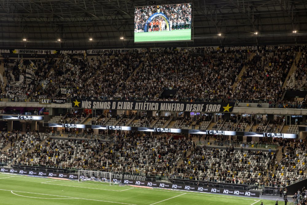 Torcida do Atlético durante jogo contra o RB Bragantino na Arena MRV (foto: Daniela Veiga/Atlético)