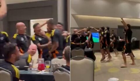 Vídeo: elenco principal do Atlético faz a festa com gol do time sub-17