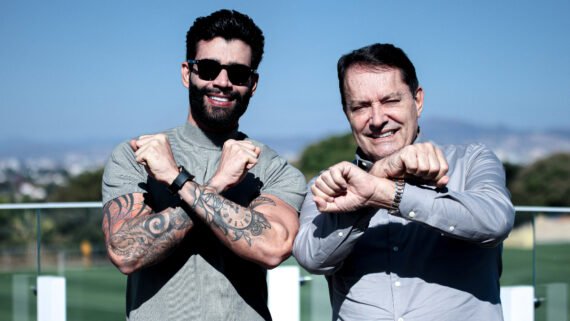 Gusttavo Lima e Pedro Lourenço na Toca da Raposa 2 (foto: Gustavo Martins/Cruzeiro)