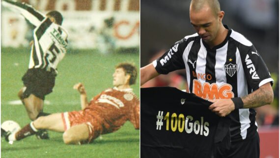 Atlético enfrentou o Lanús em 1997 e em 2014 (foto: Paulo Filgueiras/EM e Alexandre Guzanshe/EM/D.A Press)