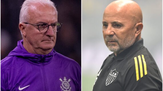 Dorival Júnior e Jorge Sampaoli, técnicos de Corinthians e Atlético, respectivamente (foto: Montagem com imagens de Rodrigo Coca/Agência Corinthians e Ramon Lisboa/EM/D.A. Press)