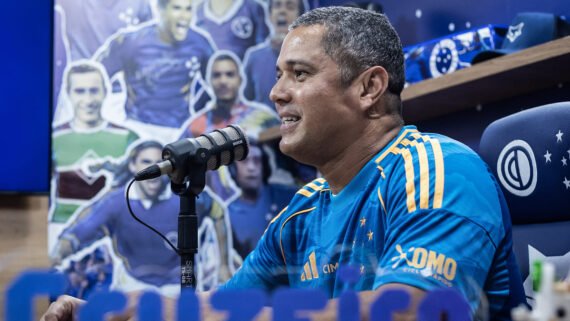 Marcelo Ramos, ídolo e ex-atacante, em entrevista à TV Cruzeiro (foto: Gustavo Aleixo/Cruzeiro)