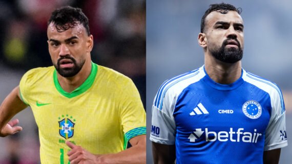 Fabrício Bruno, jogador do Cruzeiro e da Seleção Brasileira (foto: Yuichi Yamazaki/AFP e Gustavo Aleixo/Cruzeiro)