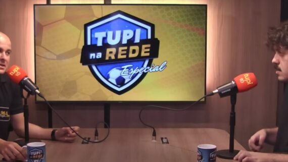 Setoristas de Flamengo e Cruzeiro durante Podcast (foto: Reprodução/Tupi na Rede)