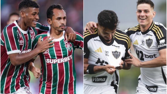 Fluminense e Atlético vivem realidades distintas no Campeonato Brasileiro (foto: Montagem com imagens de Marcelo Gonçalves/Fluminense e Pedro Souza/Atlético)