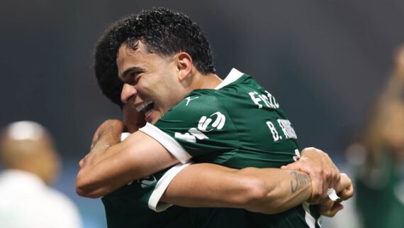 Bruno Rodrigues comemora gol do Palmeiras (foto: Cesar Greco/Palmeiras)