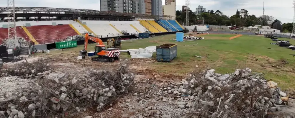 Red Bull Bragantino finaliza demolição do Nabi Abi Chedid para nova arena