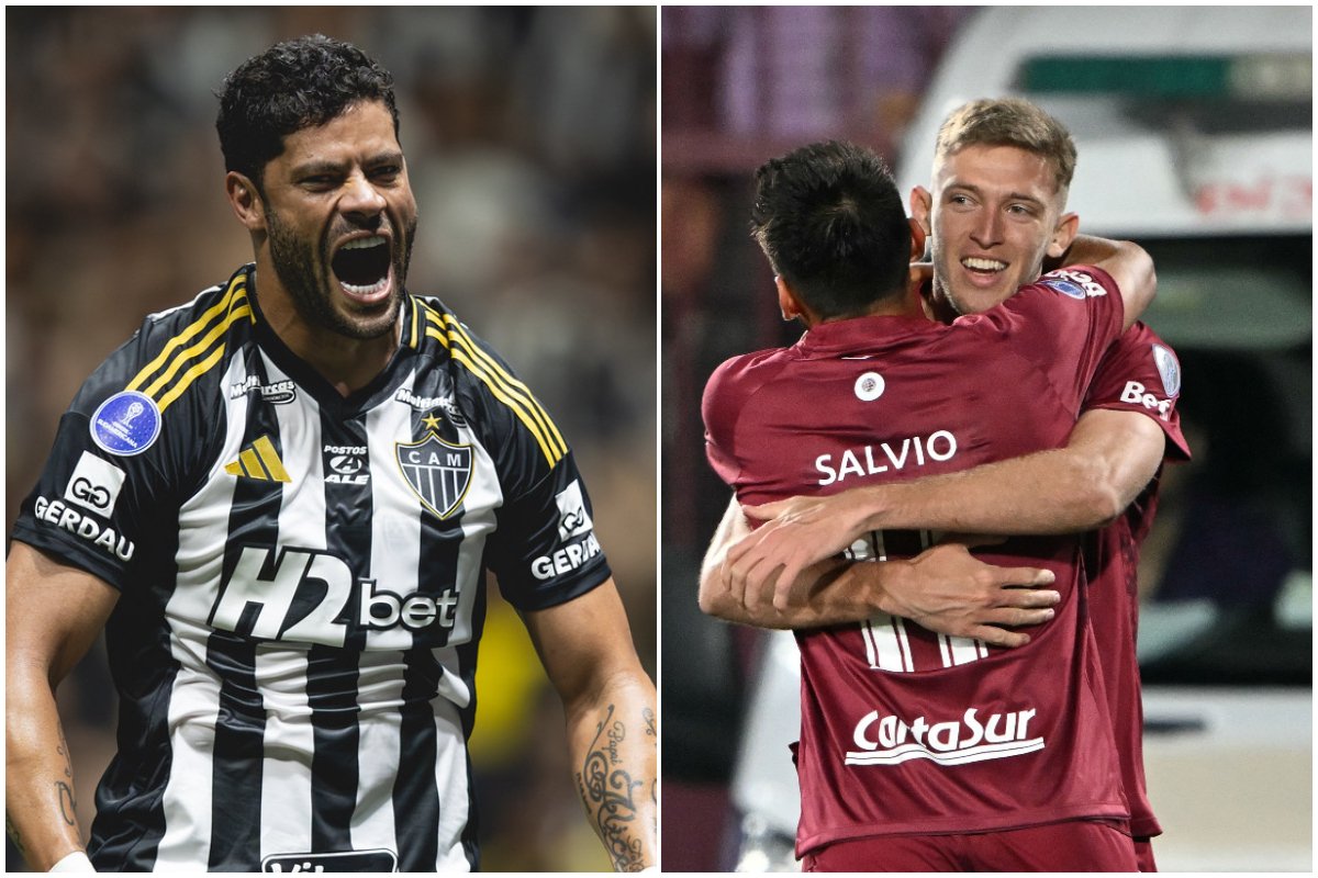 Atlético e Lanús se enfrentarão na final da Copa Sul-Americana (foto: Pedro Souza e Luis ROBAYO / AFP)