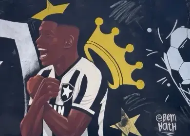Botafogo: Luiz Henrique ganha homenagem em forma de pintura nos arredores do Nilton Santos