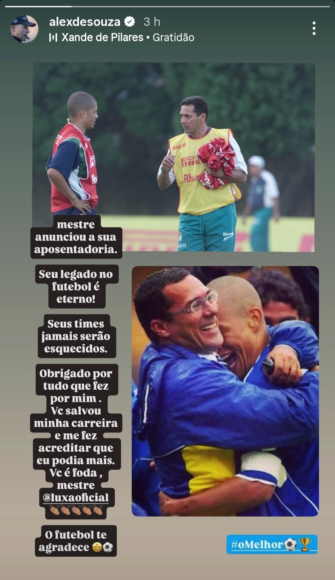 Declaração de Alex a Luxa - (foto: Reprodução)