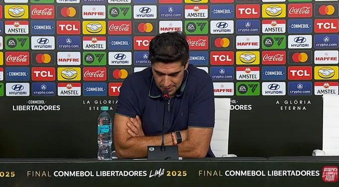 Abel Ferreira em coletiva pós-jogo - Foto: Divulgação/ESPN
