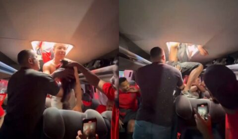 Aerofla: Torcedores do Flamengo invadem ônibus do time