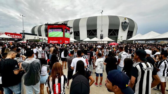 Em 2024, Atlético fez evento com transmissão do primeiro jogo da final da Copa do Brasil na Arena MRV (foto: Ramon Lisboa/EM/D.A. Press)