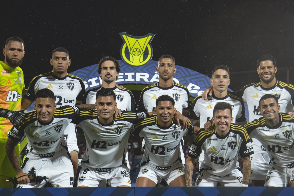 Jogadores do Atlético antes de partida pelo Brasileiro (foto: Pedro Souza/Atlético)