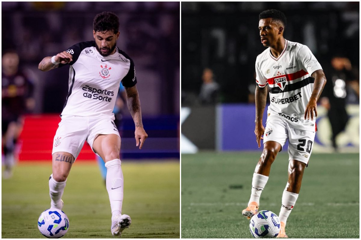 Jogadores do Corinthians e São Paulo (foto: Divulgação/Corinthians e Divulgação/São Paulo)