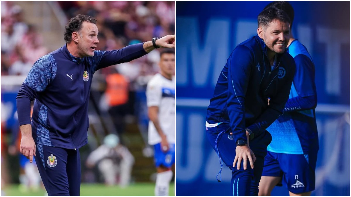 Gabriel Milito e Nicolás Larcamón medem forças na Liga Mexicana (foto: Divulgação/Chivas e Cruz Azul)