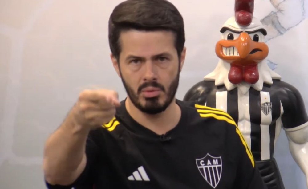 Fael Lima, jornalista e torcedor do Atlético (foto: Reprodução/YouTube/Alterosa Esporte)