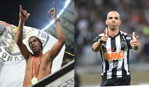 Fotos históricas: Atlético x Lanús teve despedida de Ronaldinho e gol 100 de Tardelli