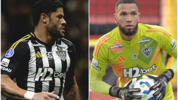 Hulk e Everson durante jogo do Atlético (foto: Pedro Souza/Atlético)