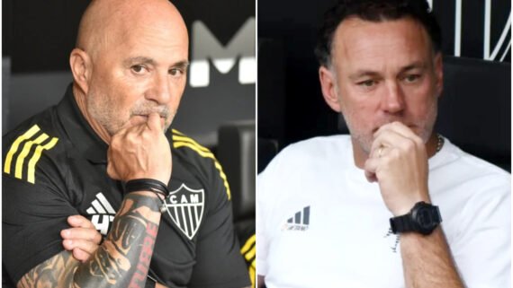Jorge Sampaoli e Gabriel Milito, técnicos argentinos, sob comando do Atlético (foto: Montagem com imagens de Ramon Lisboa e Gladyston Rodrigues/EM/D.A. Press)