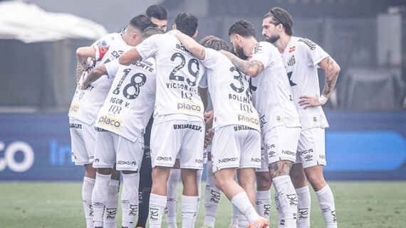 Jogadores do Santos reunidos (foto: Raul Baretta/Santos)