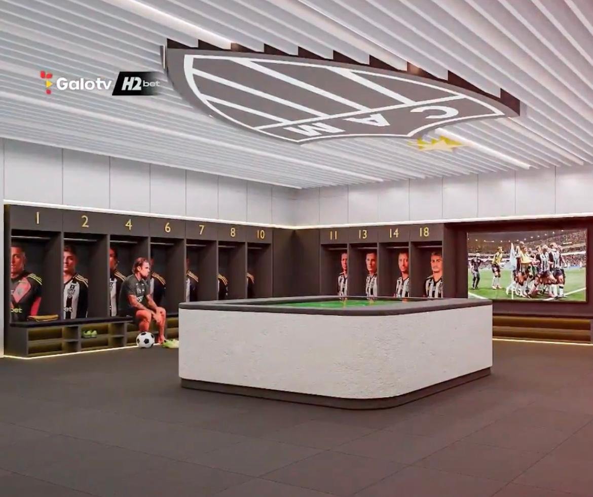 O projeto da nova estrutura de vestiário e academia na Cidade do Galo (foto: Reprodução/GaloTV)