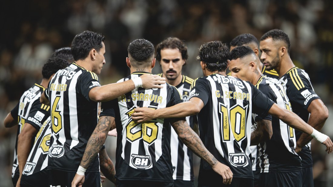 Jogadores do Atlético reunidos antes de jogo na Arena MRV (foto: Pedro Souza/Atlético)