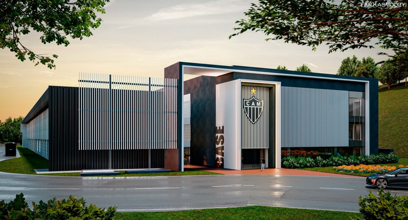 Parte da estrutura do prédio que será construído para a base do Atlético (foto: Reprodução/Farkasvölgyi Arquitetos Associados)