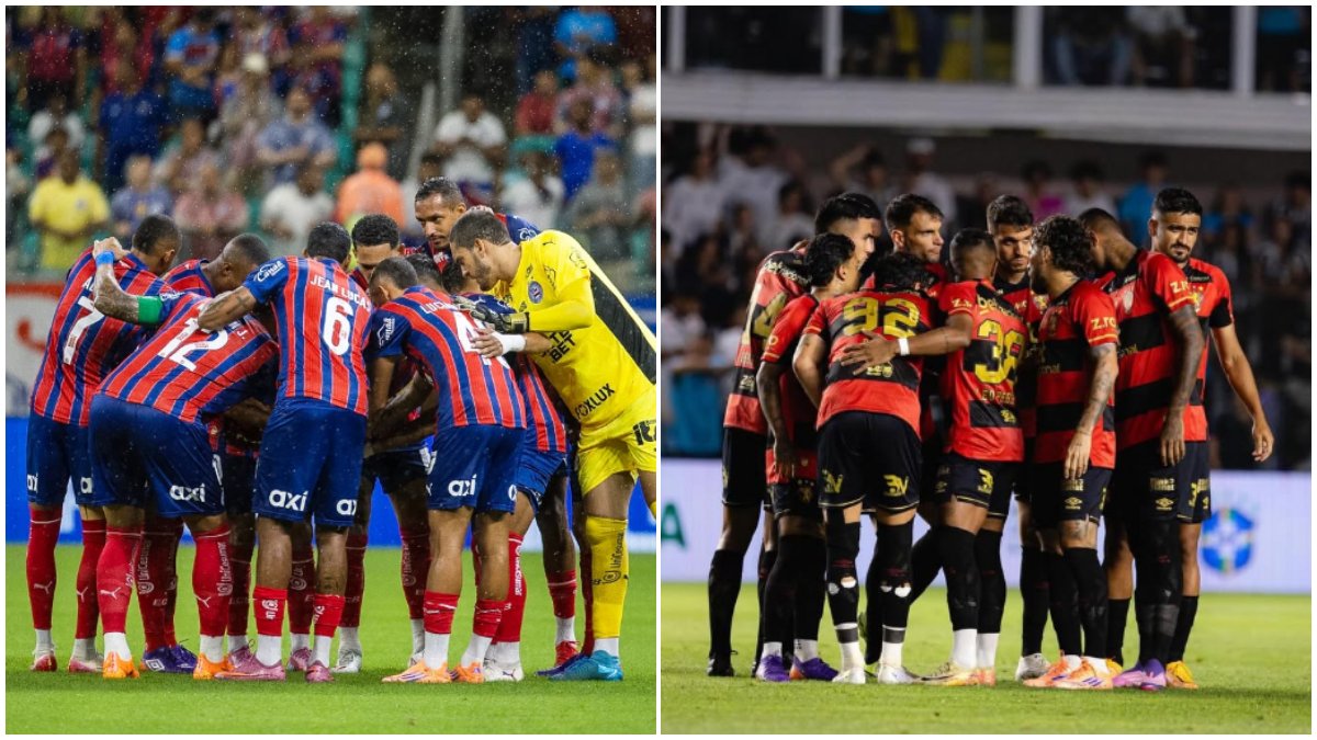 Jogadores de Bahia e do Sport reunidos (foto: Divulgação/Bahia e Divulgação/Sport)