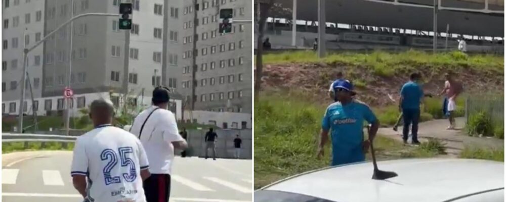 Confusão antes de Corinthians x Cruzeiro teve soco e arremesso de garrafas e pedras