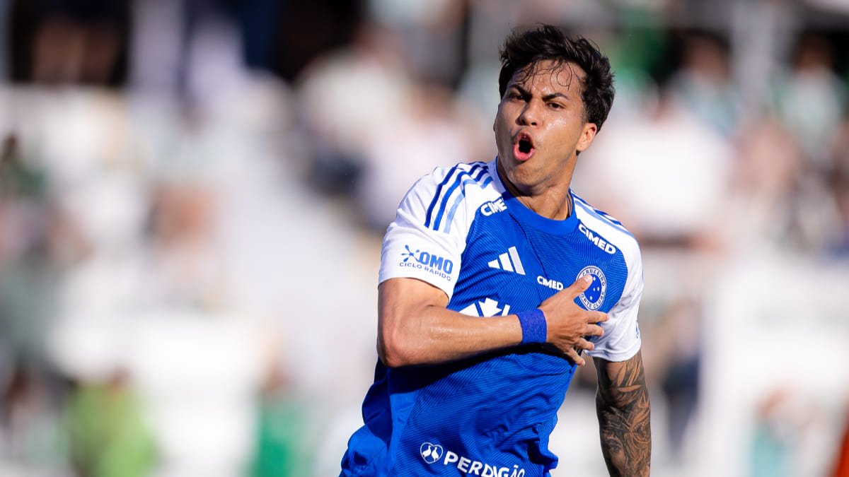 Kaio Jorge, do Cruzeiro, comemorando gol sobre o Juventude (foto: Lucas Bubols/Cruzeiro)
