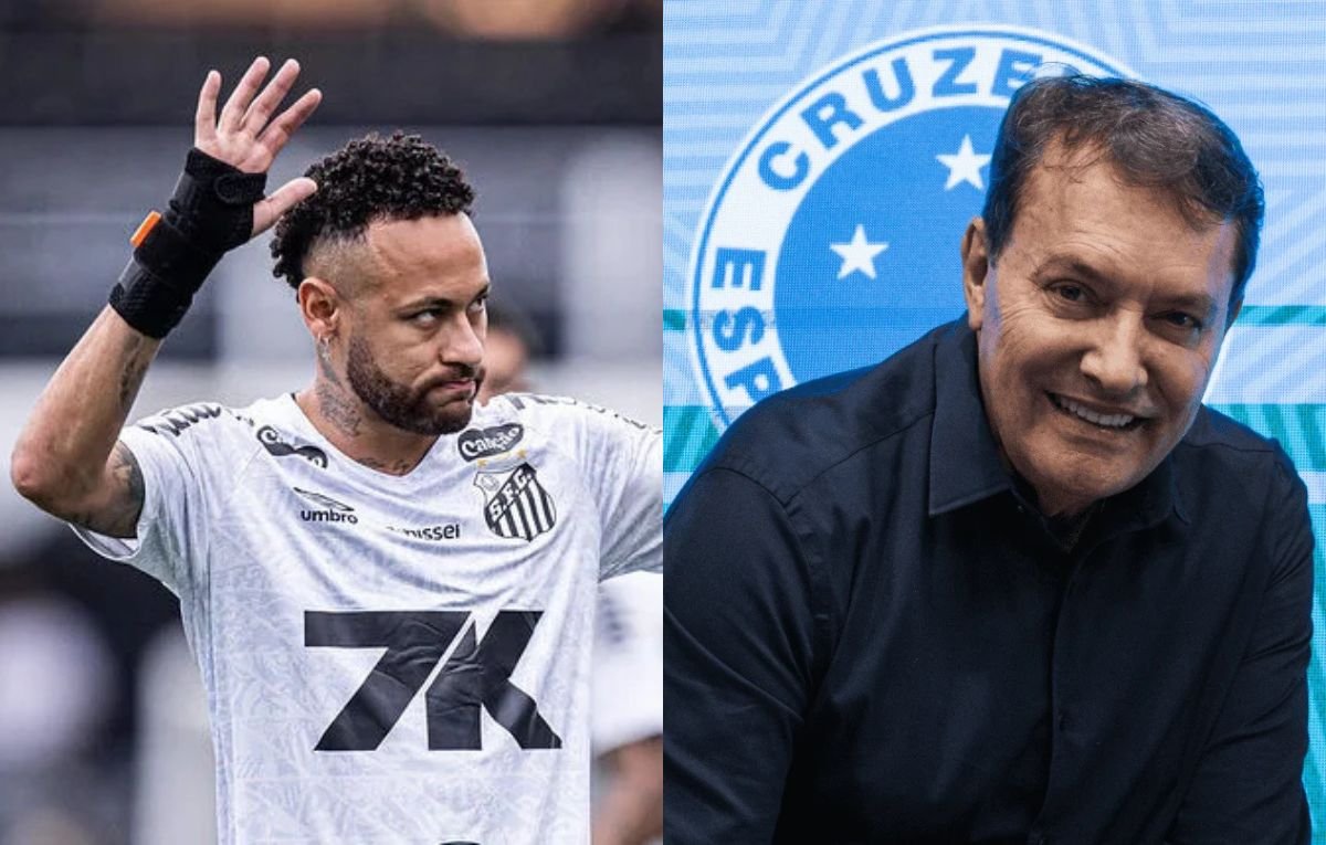 Neymar e Pedro Lourenço (foto: Raul Baretta/Santos e Matheus de Morais)