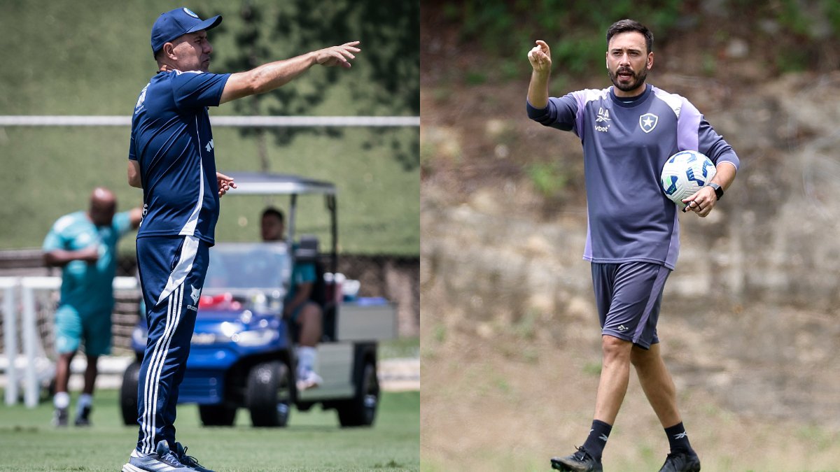 Leonardo Jardim e Davide Ancelotti, técnicos de Cruzeiro e Botafogo (foto: Gustavo Aleixo/Cruzeiro e Vitor Silva/Botafogo)