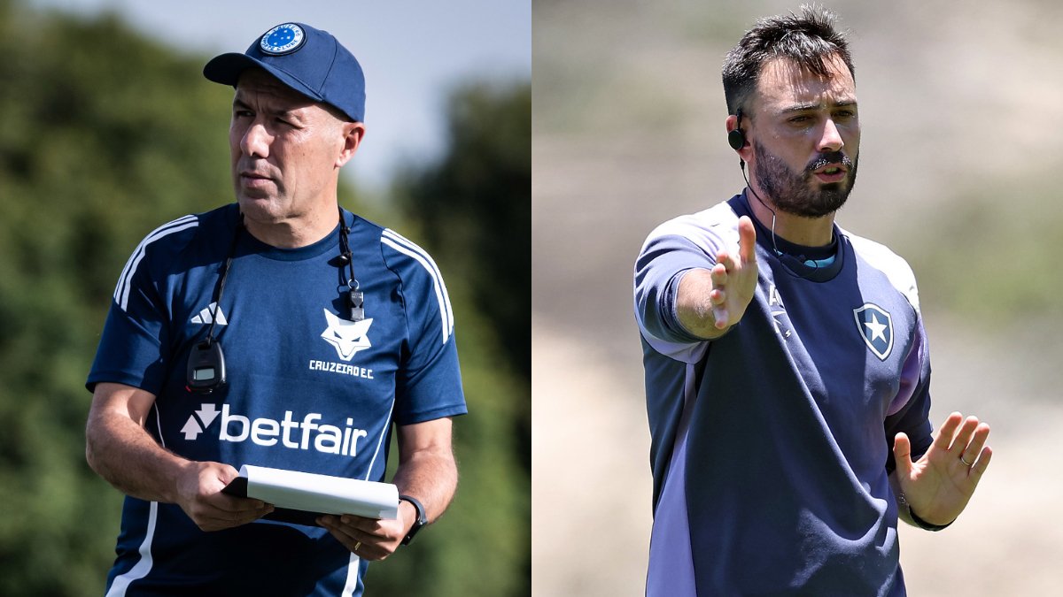 Leonardo Jardim e Davide Ancelotti, técnicos de Cruzeiro e Botafogo (foto: Gustavo Aleixo/Cruzeiro e Vitor Silva/Botafogo)